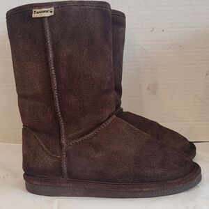 BEARPAW‎ BROWN SUEDE LEATHER 10" MID CALF BOOTS (sz 7)